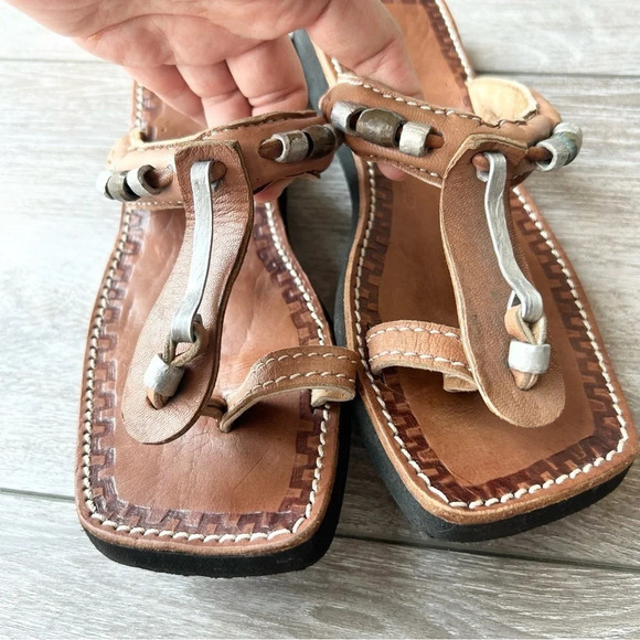 Handmade Leather Square Toe Sandal - Picture 4 of 12